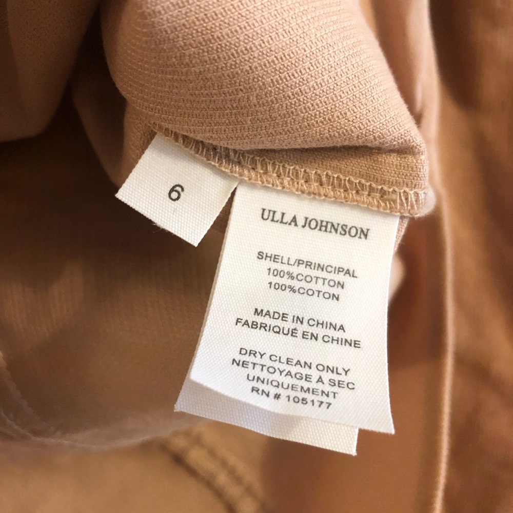 NWT Ulla Johnson ZOE blouse pale oak Size 6 - Picture 8 of 8